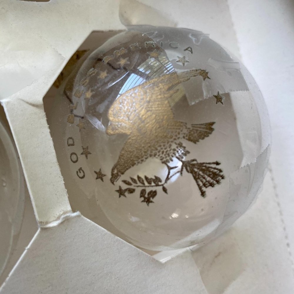 vtg vintage RAUCH glass Made in American eagle ornaments Christmas holiday - Picture 7 of 13